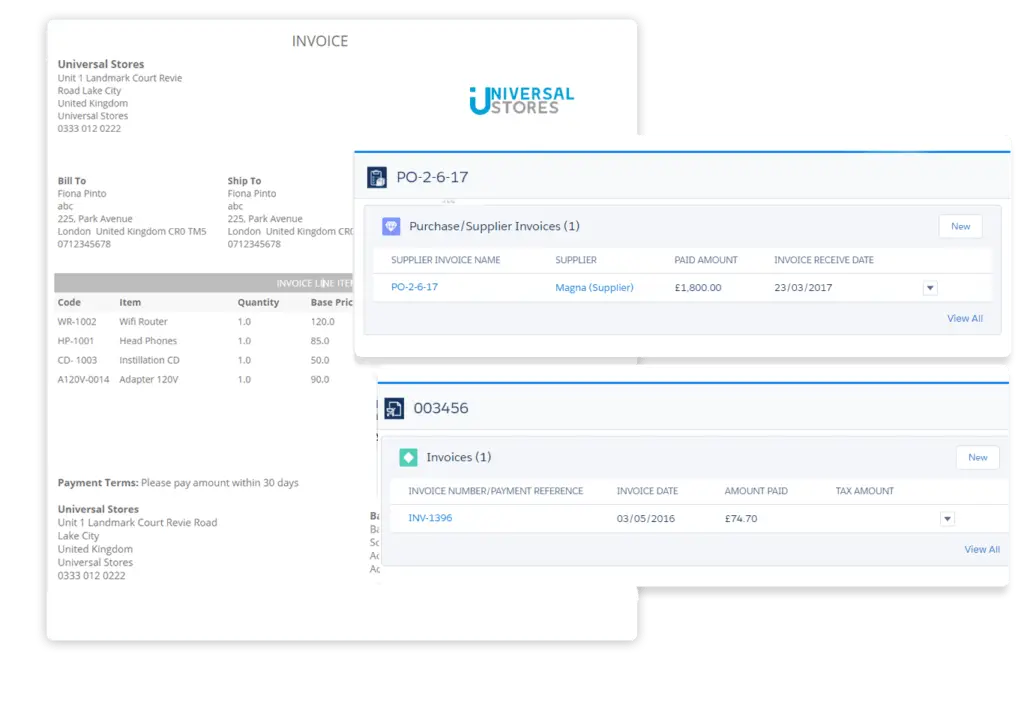 Customer and Supplier Invoices.